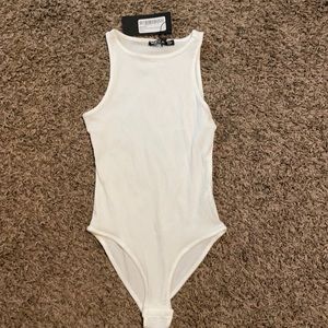 Nasty Gal ribbed white bodysuit